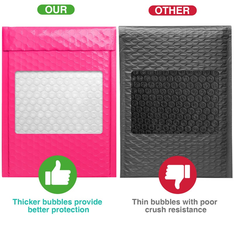 Metronic Bubble Mailers 6x10 25 Pack Pink Bubble Mailers Usable Size 6x9" Padded Envelopes Mailing Envelopes Bubble Padded for Packaging,Small Business, Makeup, Small Items Bulk - Image 4